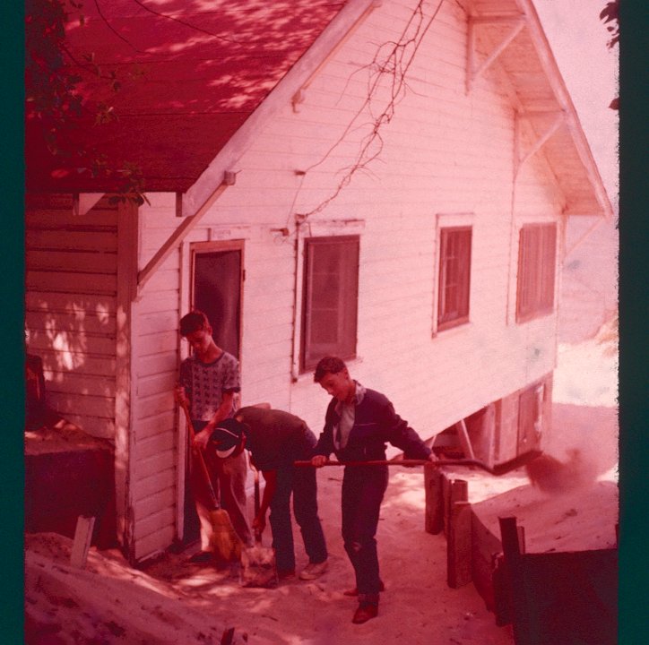 Rec Hall digging out the north door way